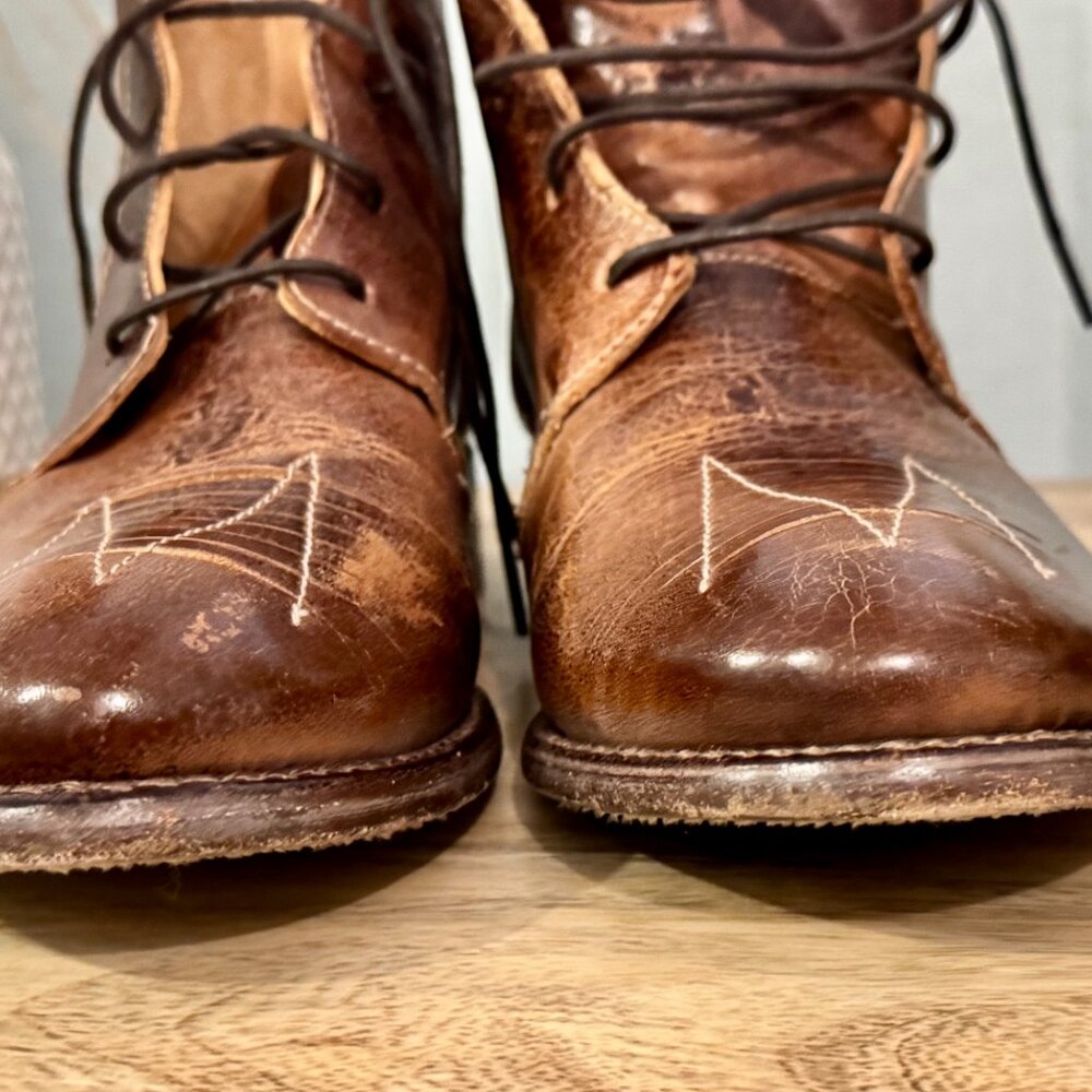 🤎 Gorgeous Bed Stu Brown Leather Ankle Boots - Picture 4 of 13